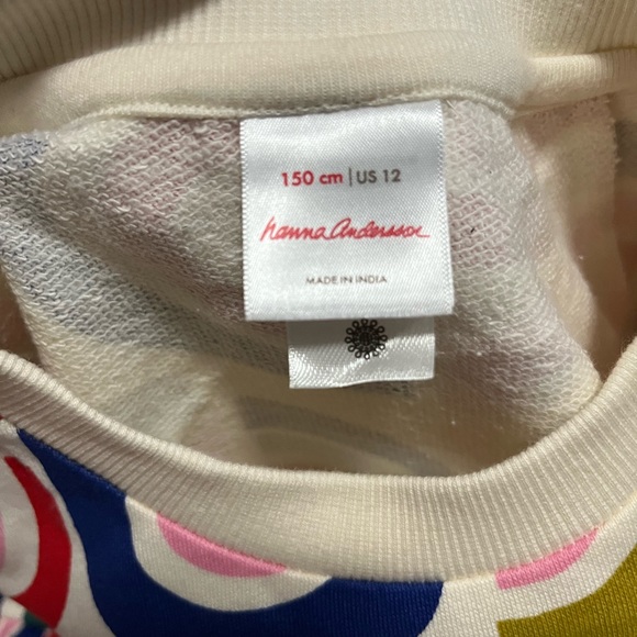 Hanna Andersson Print Knit Dress in French Terry Children Size 12 - Picture 4 of 5